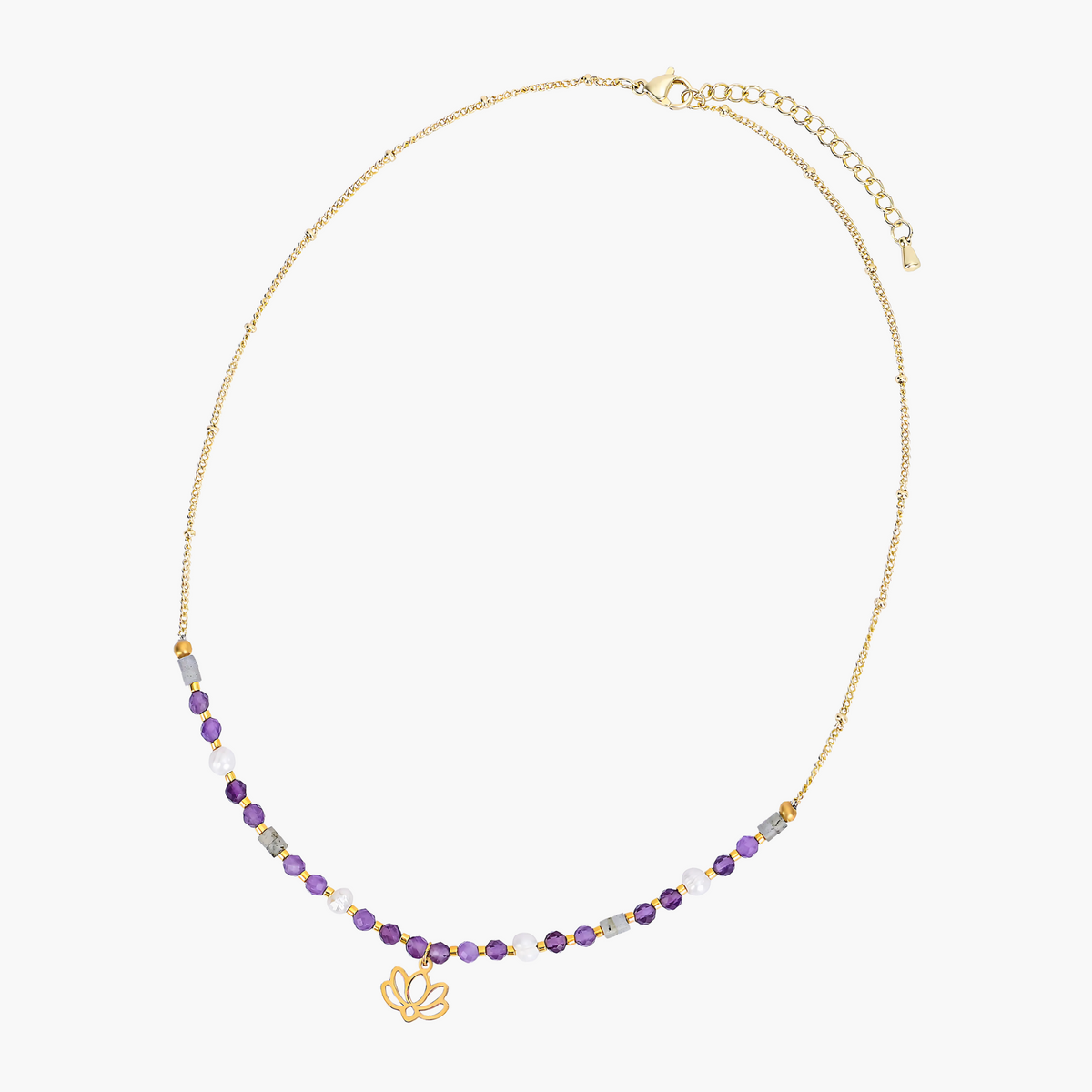 Amethyst Lotus Necklace