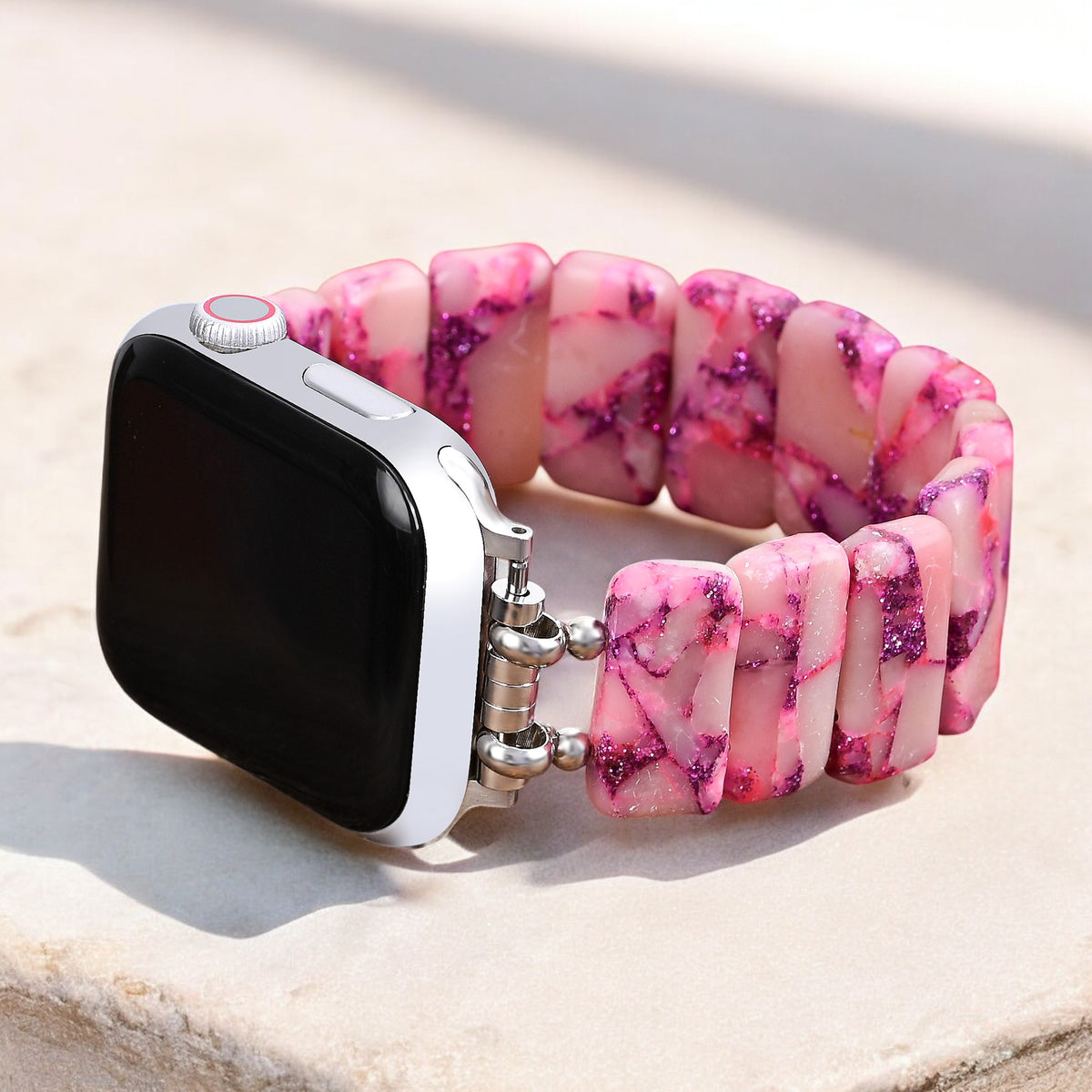 Rose Marble Stretch Apple Watch Strap