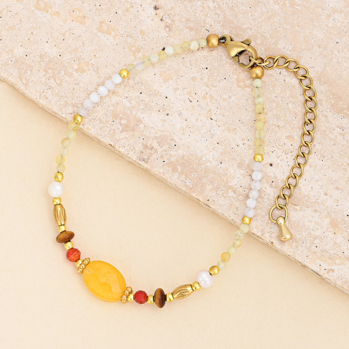 Golden Serenity Gemstone Bracelet