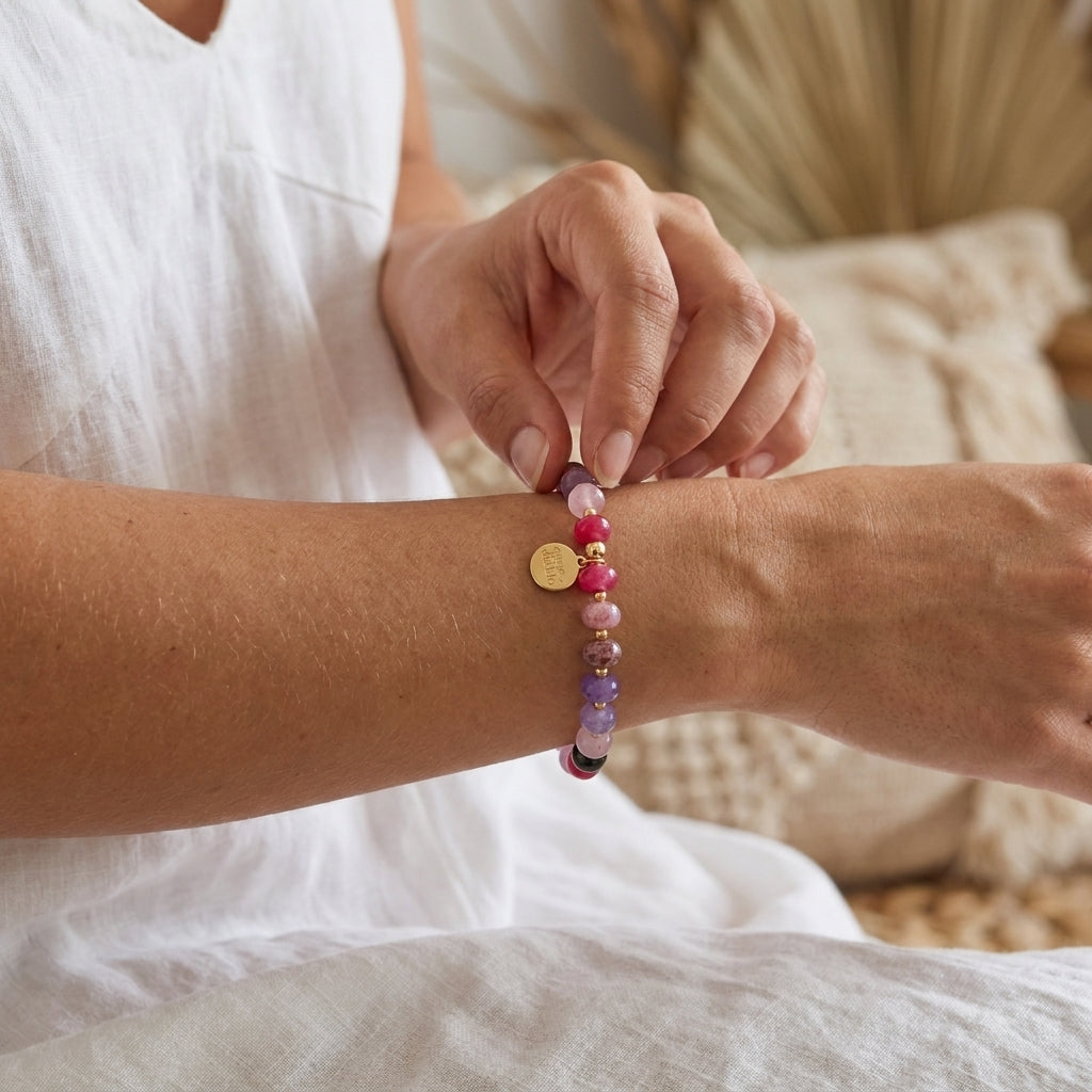 Berry Jade Bloom Bracelet