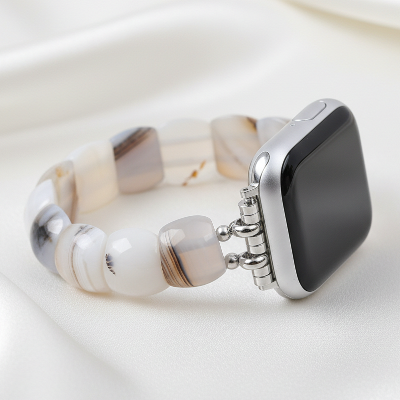 Ivory Aura Stretch Apple Watch Strap