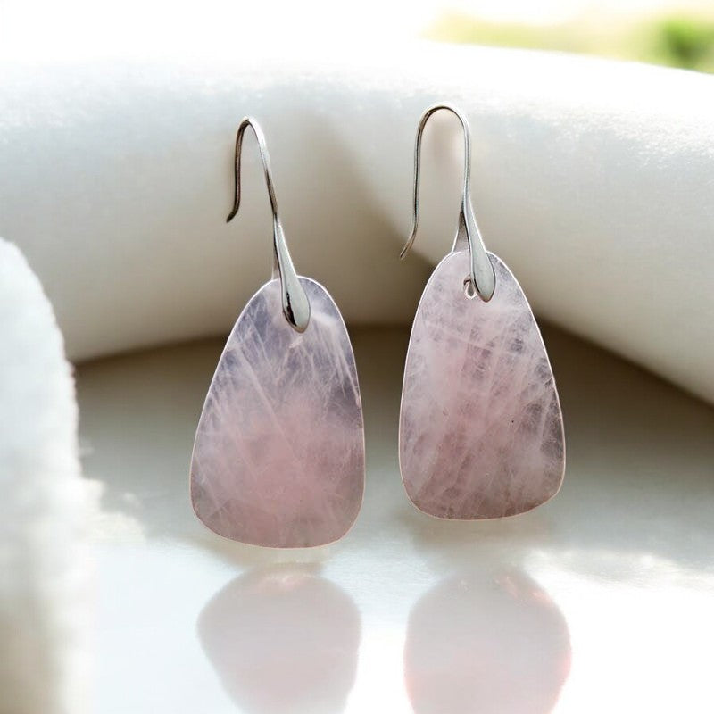 Rose Quartz Protection Drop Earrings