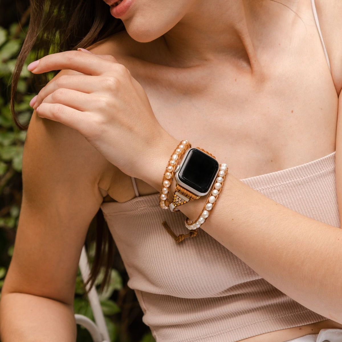 Graceful Freshwater Pearl Apple Watch Strap - Cape Diablo