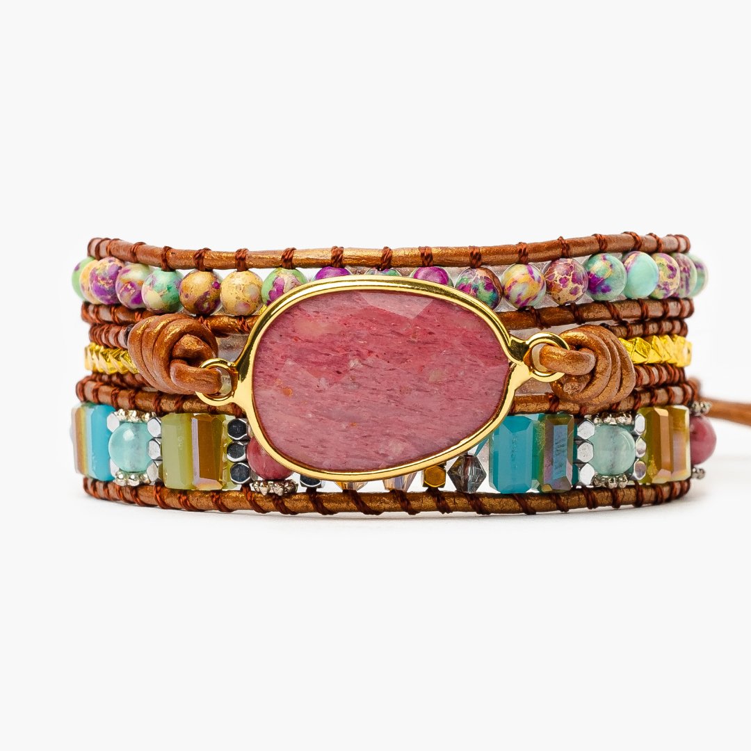 Healing Rhodochrosite Wrap Bracelet - Cape Diablo