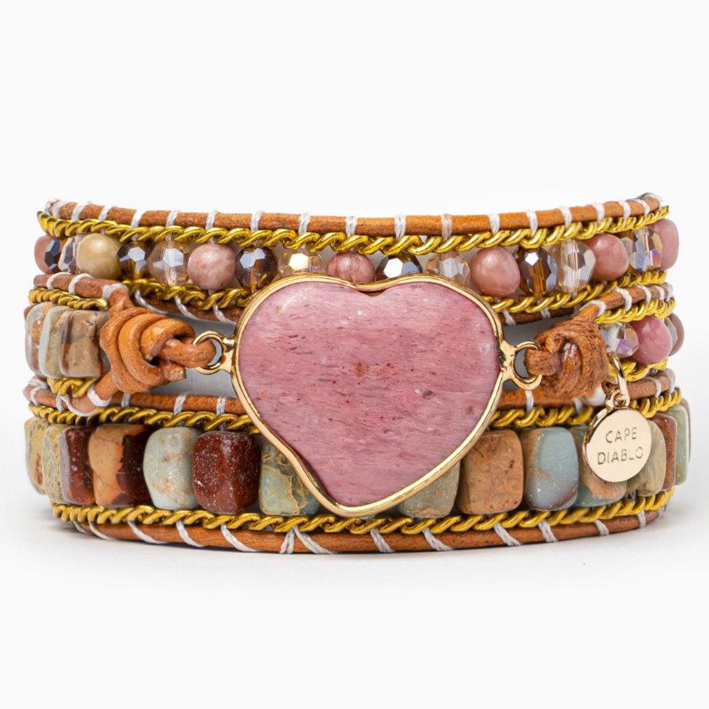 Rhodonite Love Protection Wrap Bracelet - Cape Diablo
