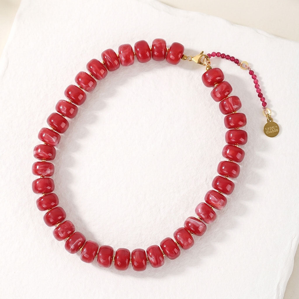 Chunky Ruby Bloom Necklace