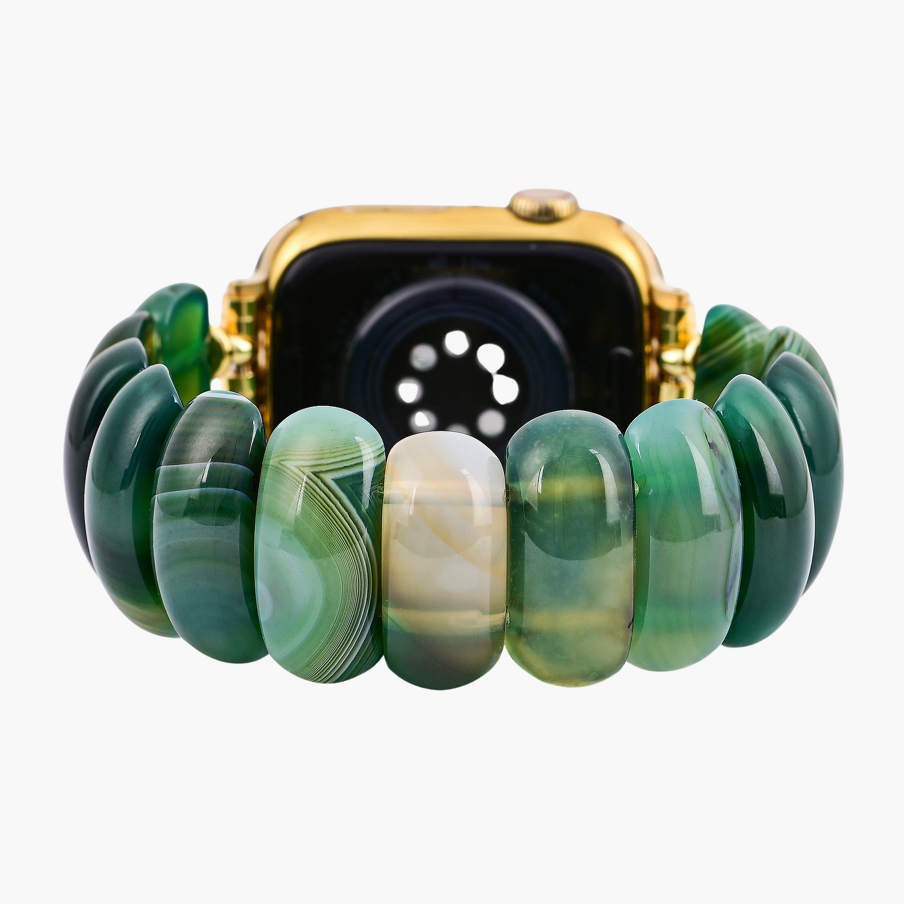 Emerald Grove Agate Stretch Apple Watch Strap