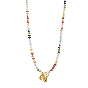 Vibrant Gem Initial Bubble Necklace