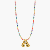 Rainbow Bubble Initial Necklace