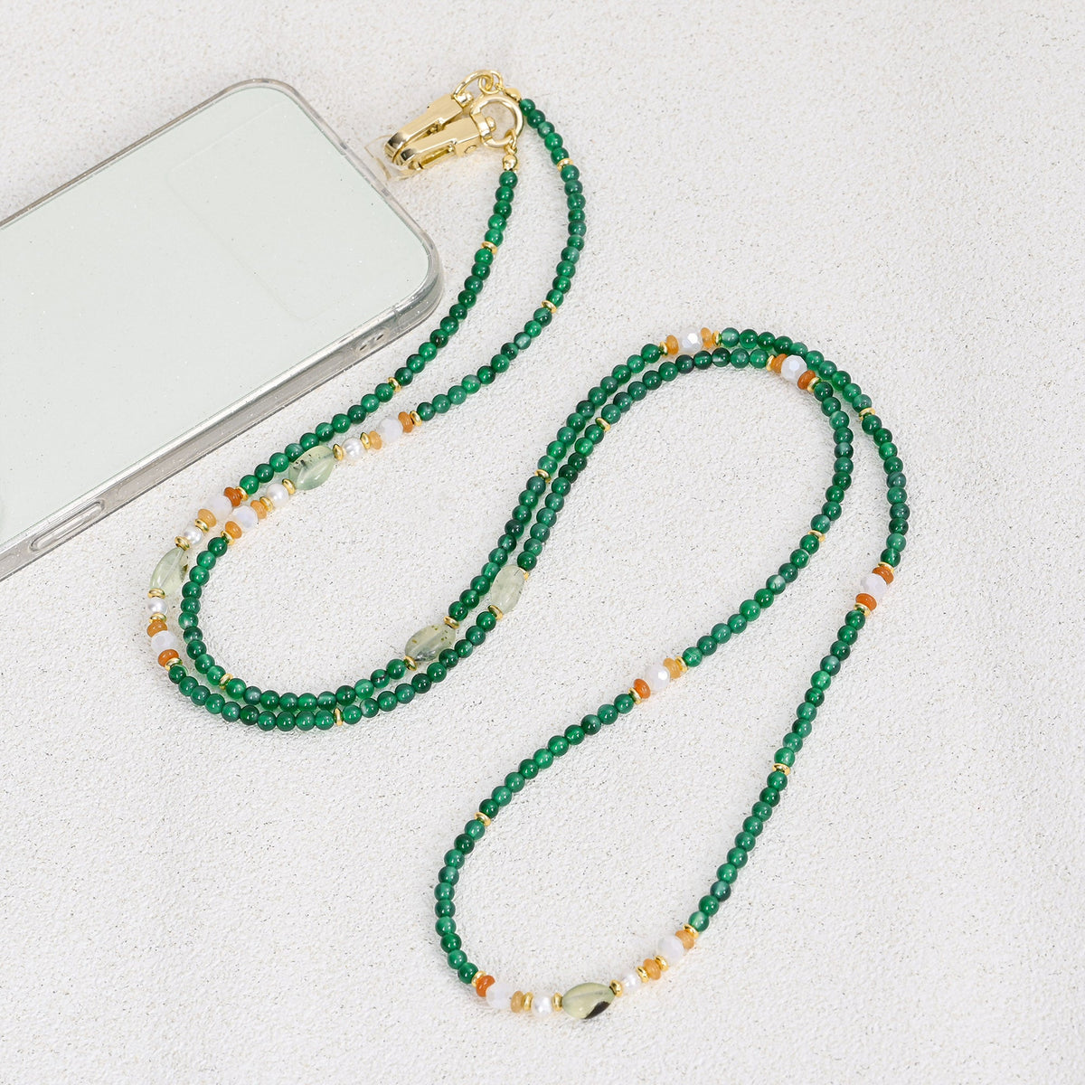 Green Agate Harmony Phone Chain