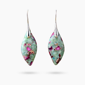 Rosy Reef Leaves Jasper Earrings