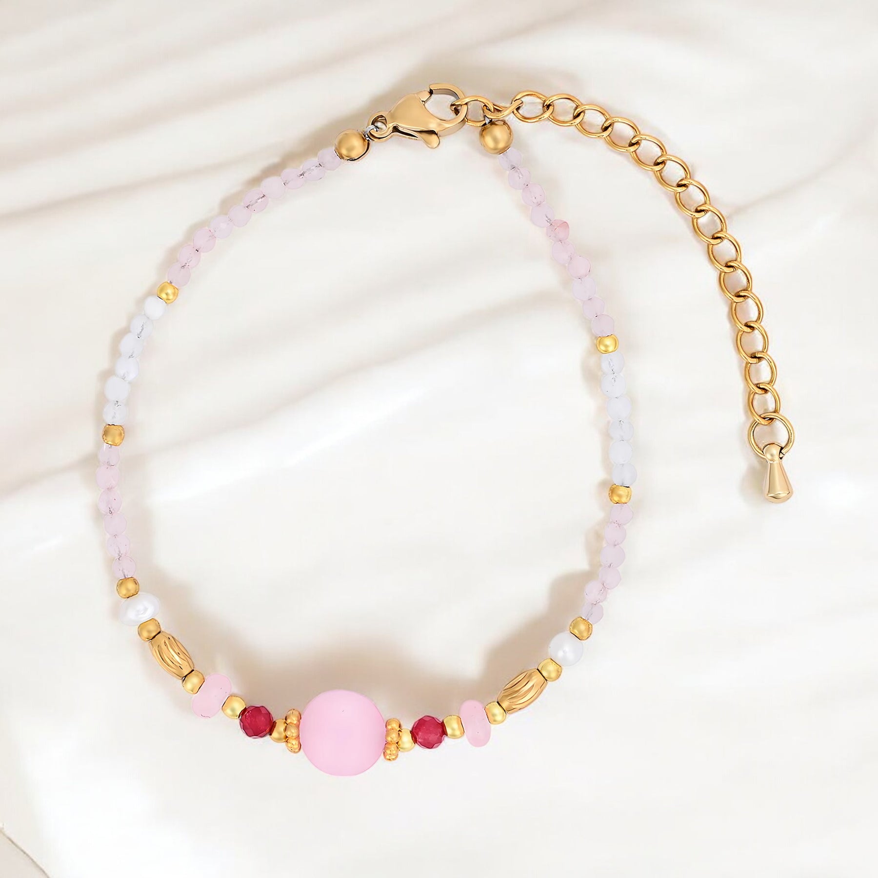 Moonlit Rose Quartz Bracelet