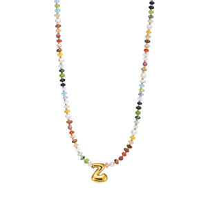Vibrant Gem Initial Bubble Necklace