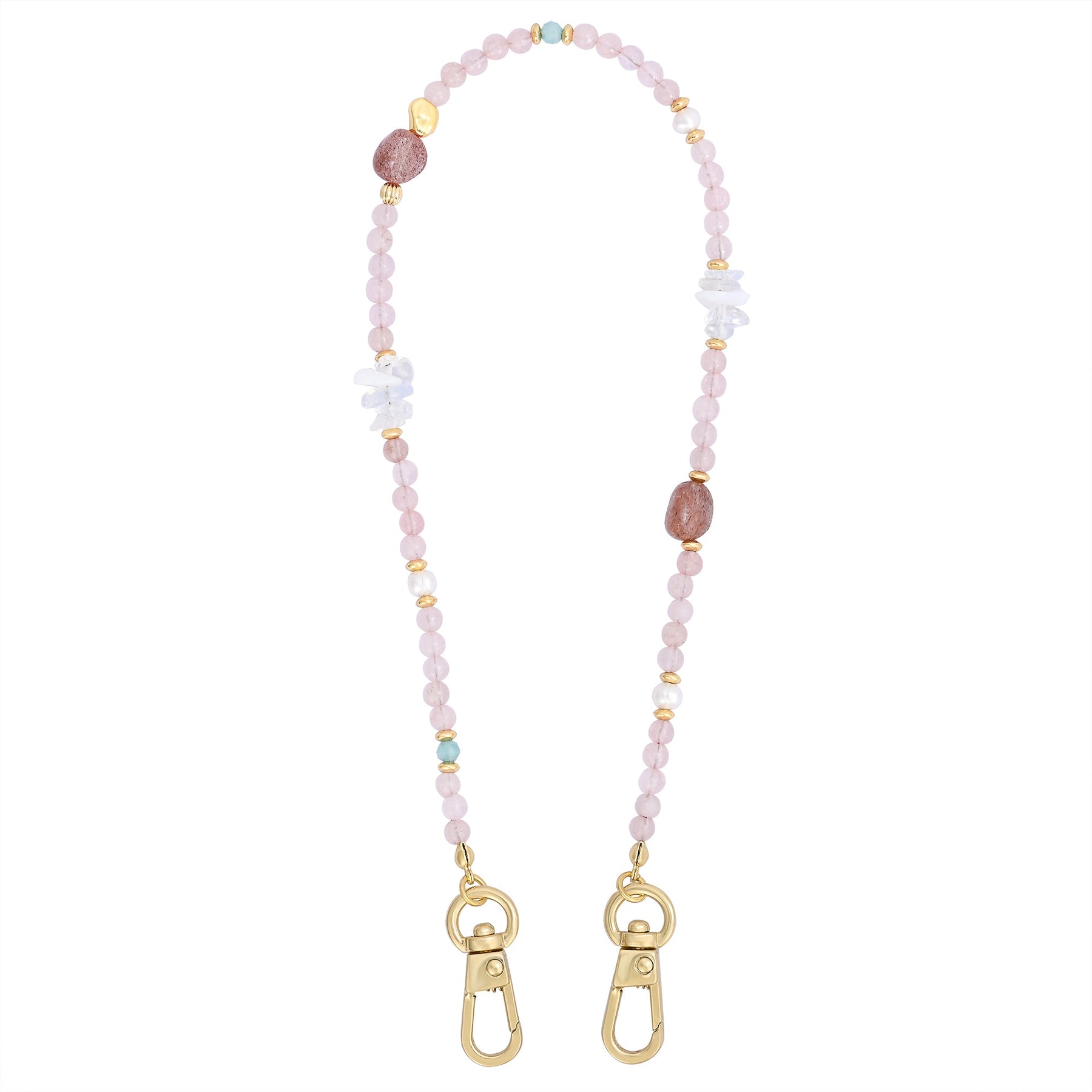 Rose Quartz Charm Phone Chain