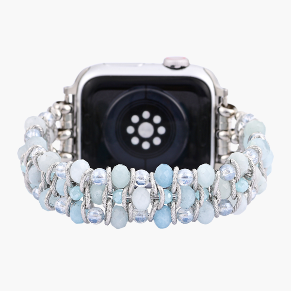 Aquamarine Sapphire Braided Apple Watch Strap