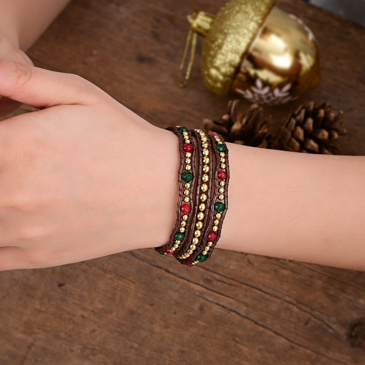 Merry Christmas Heart Wrap Bracelet