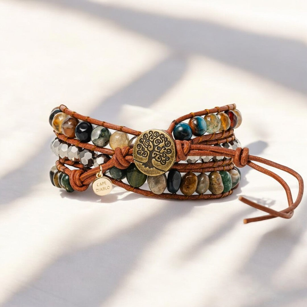 Indian Agate Artisan Wrap Bracelet