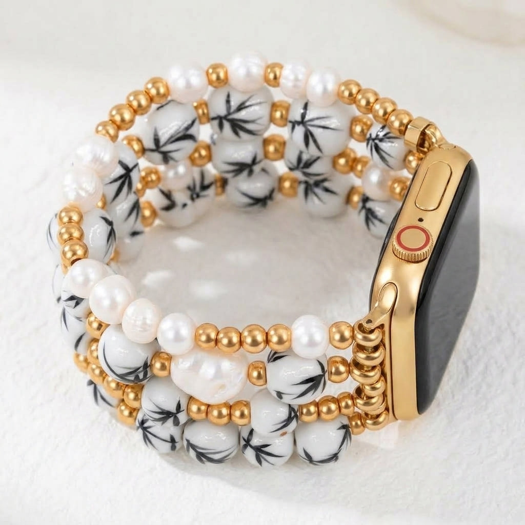Porcelain Garden Bamboo Mist Apple Watch Strap