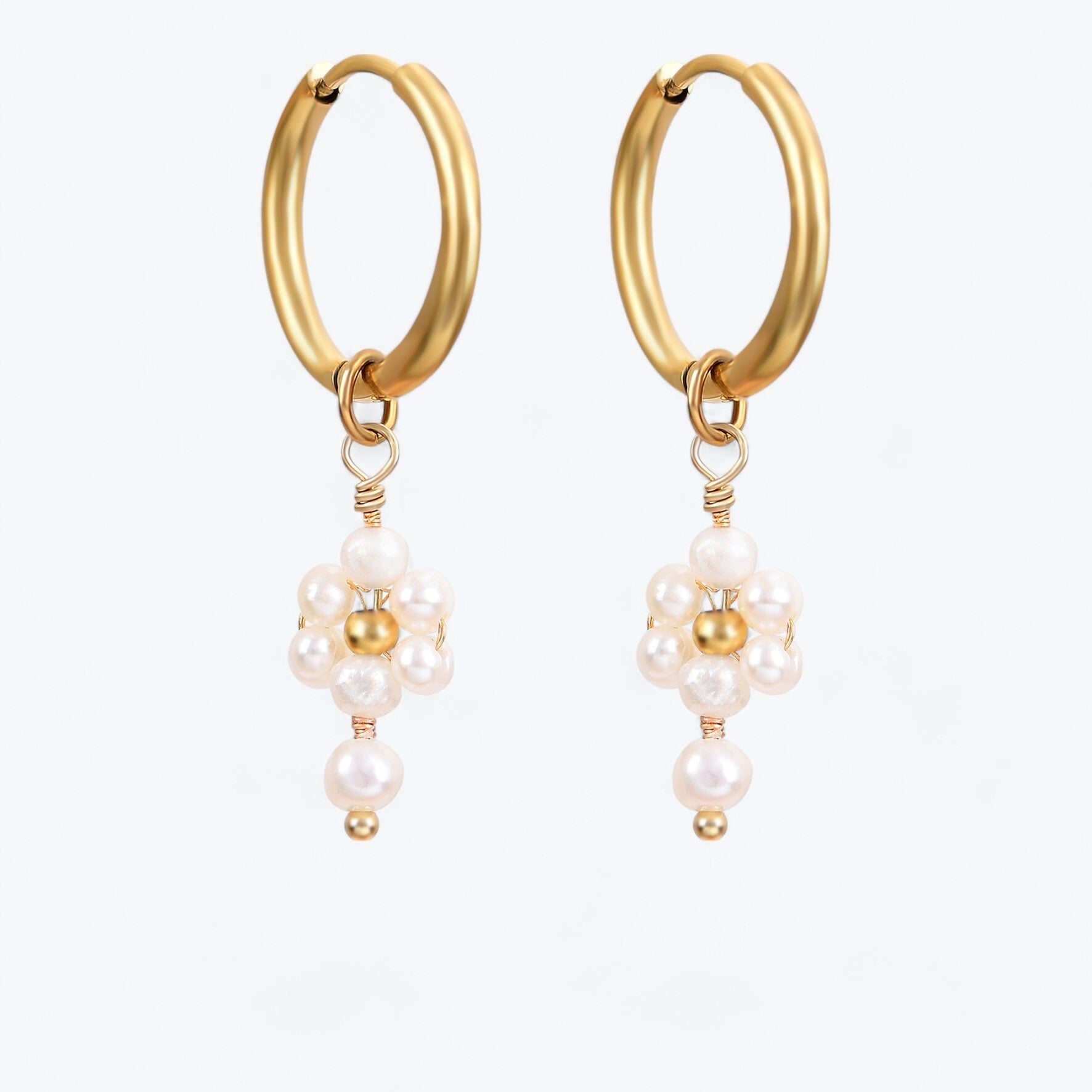 Blossom Pearl Hoop Earrings