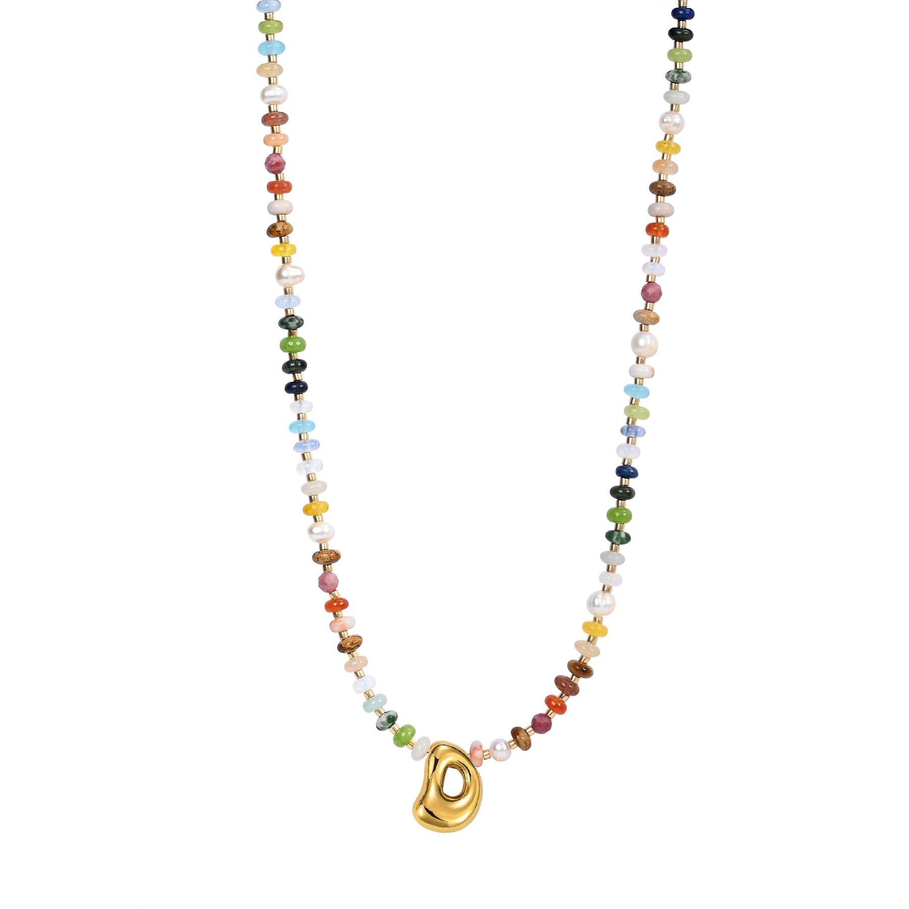 Multicolor Bubble Letter Necklace