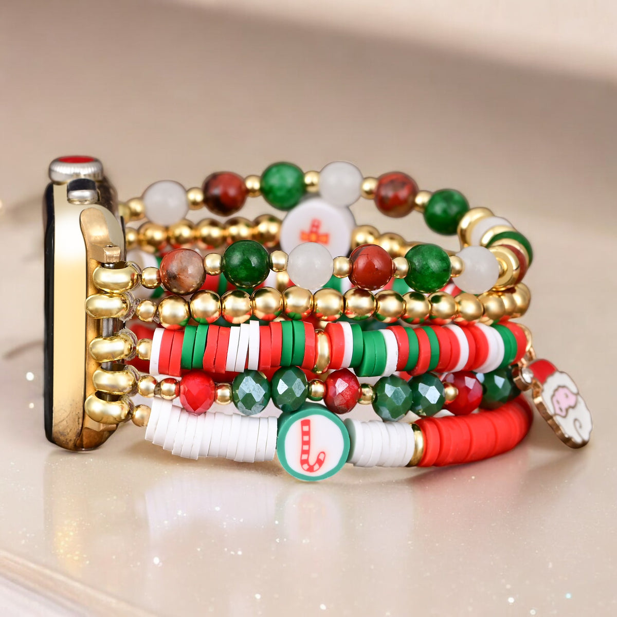 Santa Sparkle Stretch Apple Watch Strap