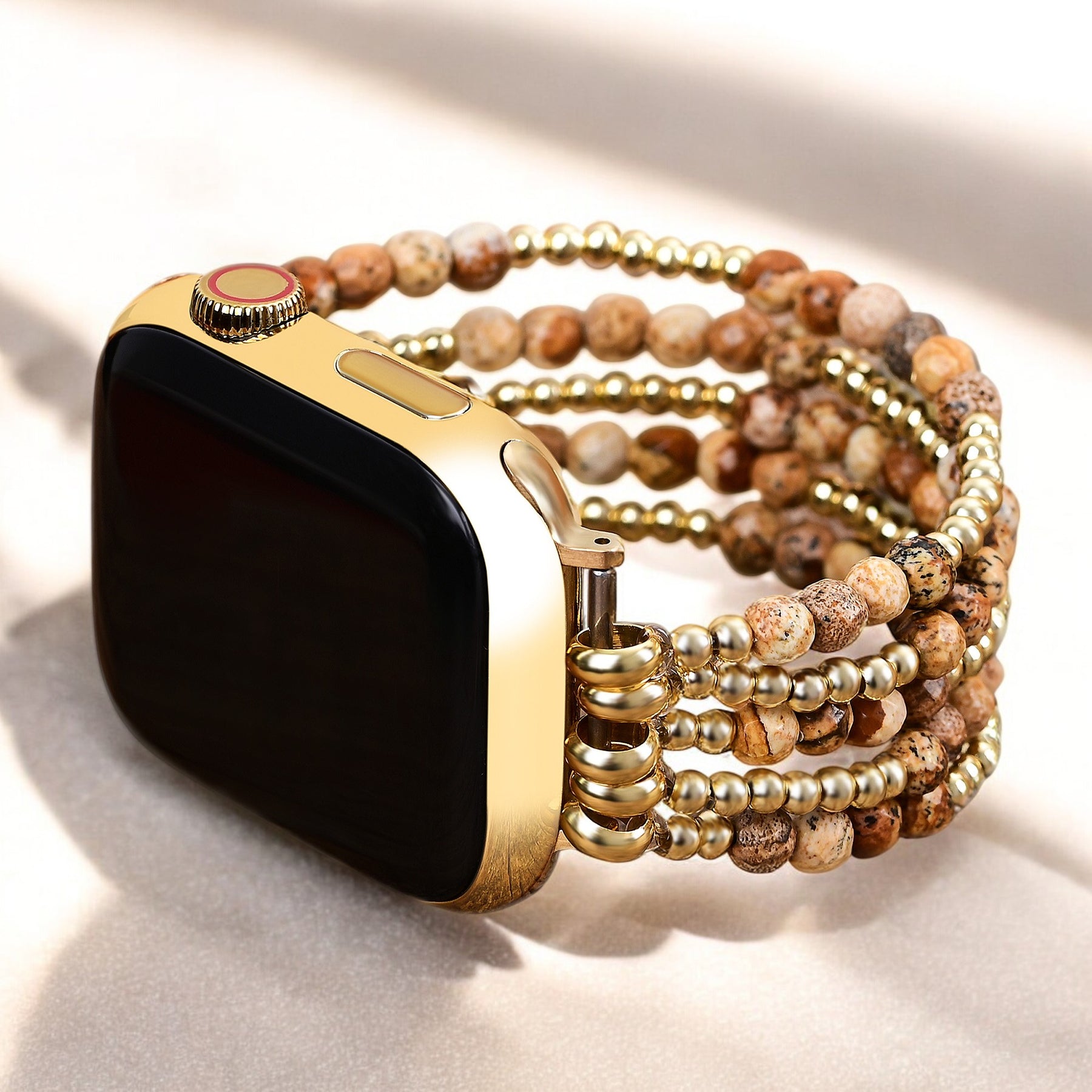 Golden Earth Jasper Stretch Apple Watch Strap