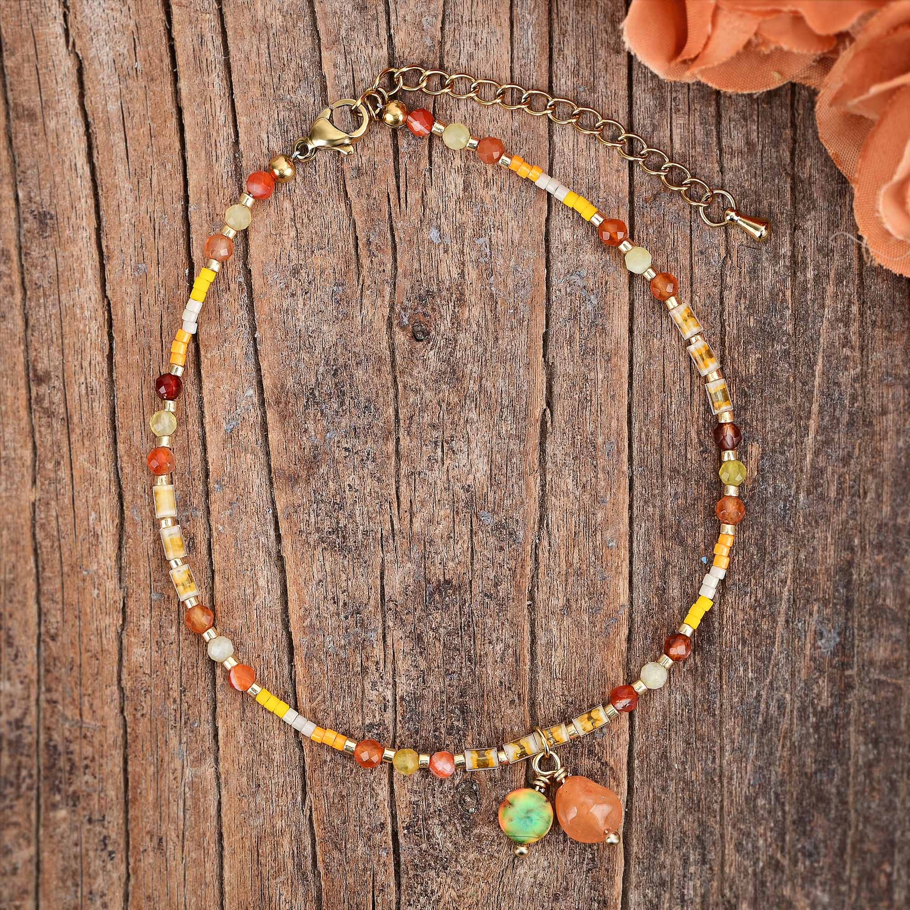 Sunfire Glow Agate Anklet