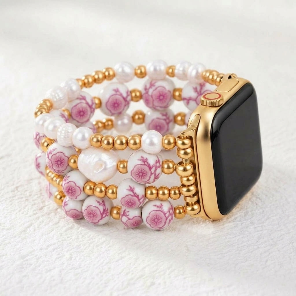 Porcelain Garden Cherry Blossom Apple Watch Strap
