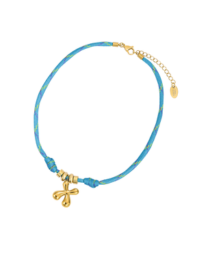 Golden Bubble Letter Rope Necklace