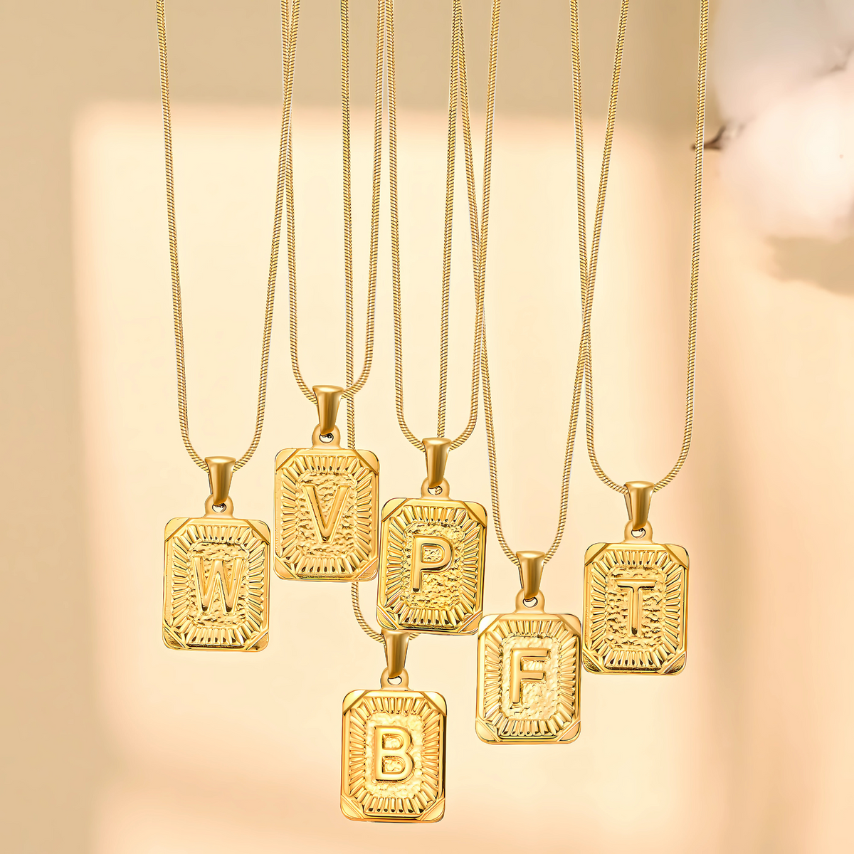 Golden Glow Initial Charm Necklace