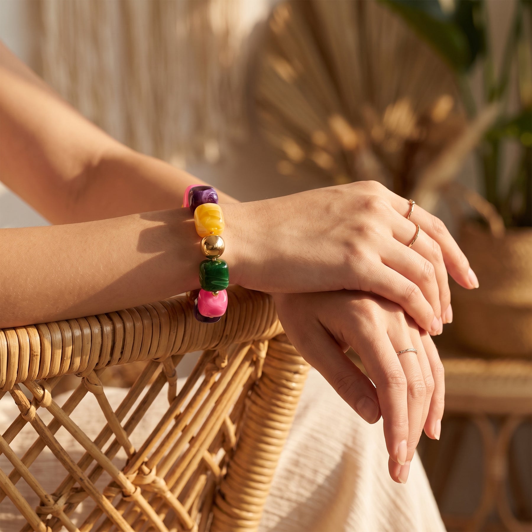 Golden Tropics Mixed Chunky Bracelet