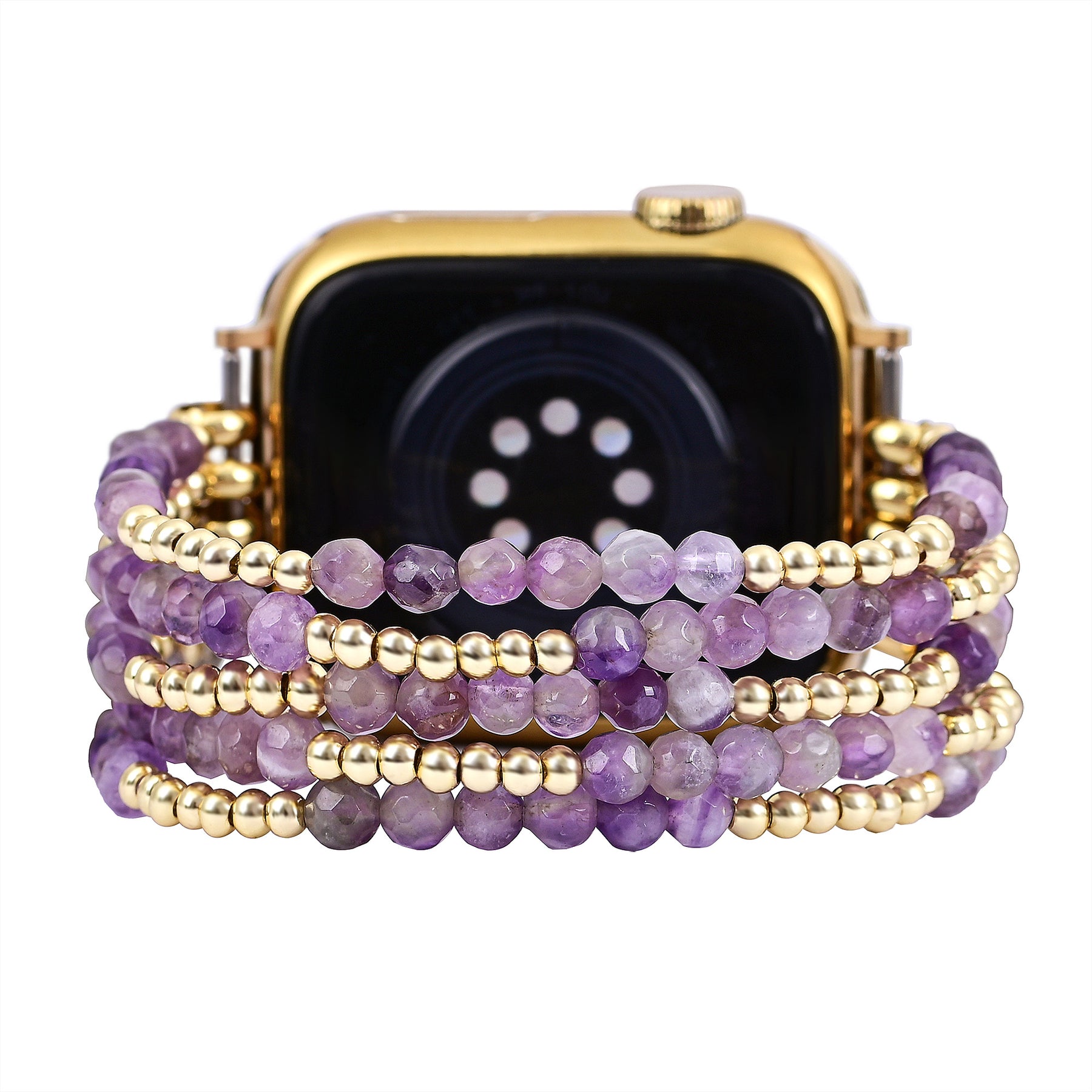 Golden Violet Amethyst Stretch Apple Watch Strap