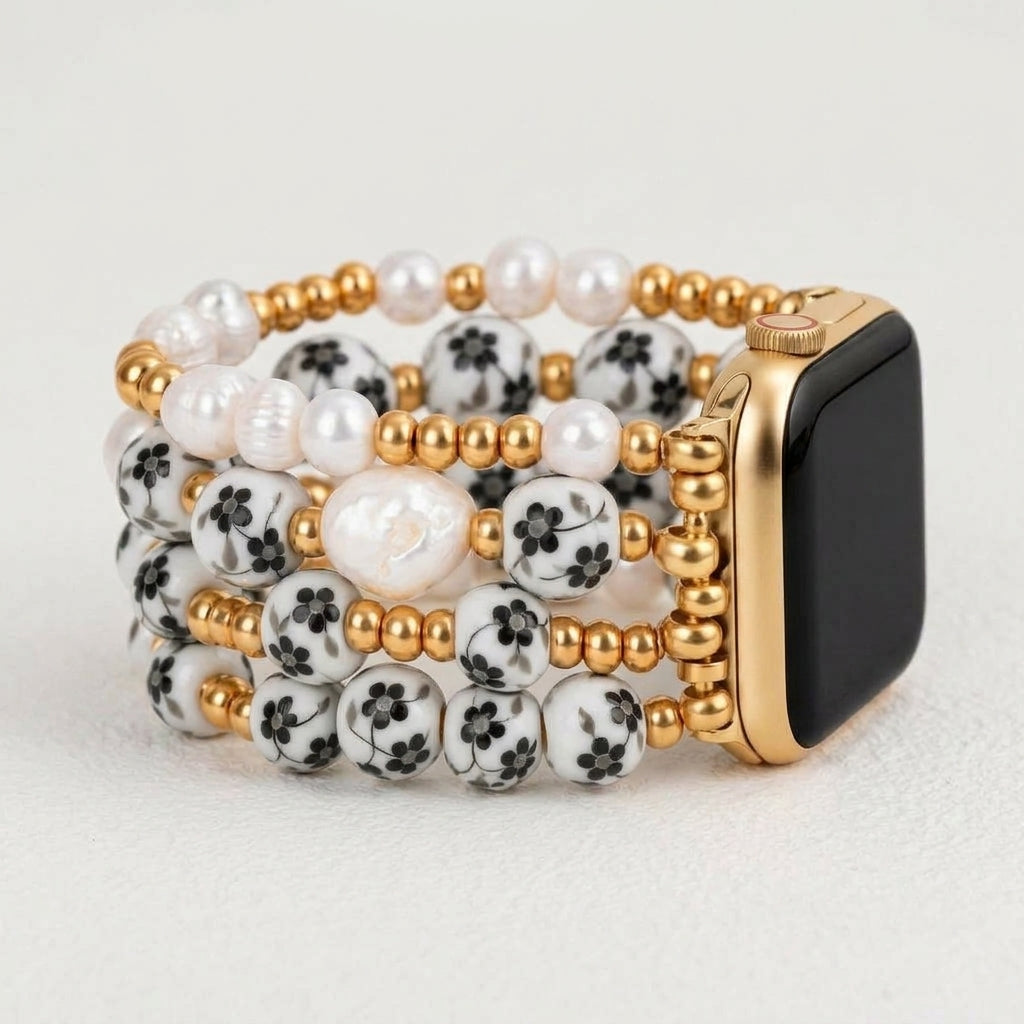 Porcelain Garden Midnight Bloom Apple Watch Strap