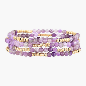 Golden Violet Amethyst Bracelet Set