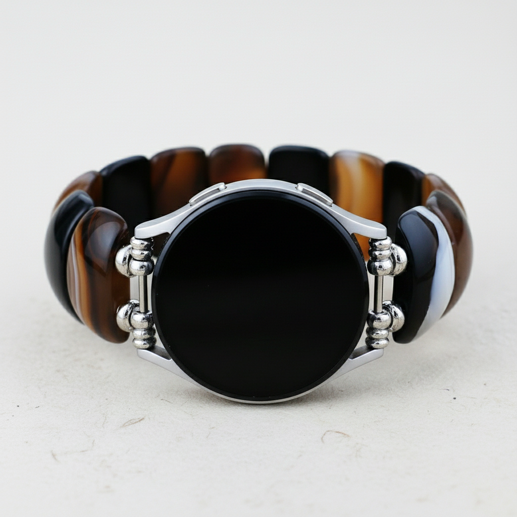 Bohemian Onyx Elegance Stretch Samsung Galaxy Watch Strap