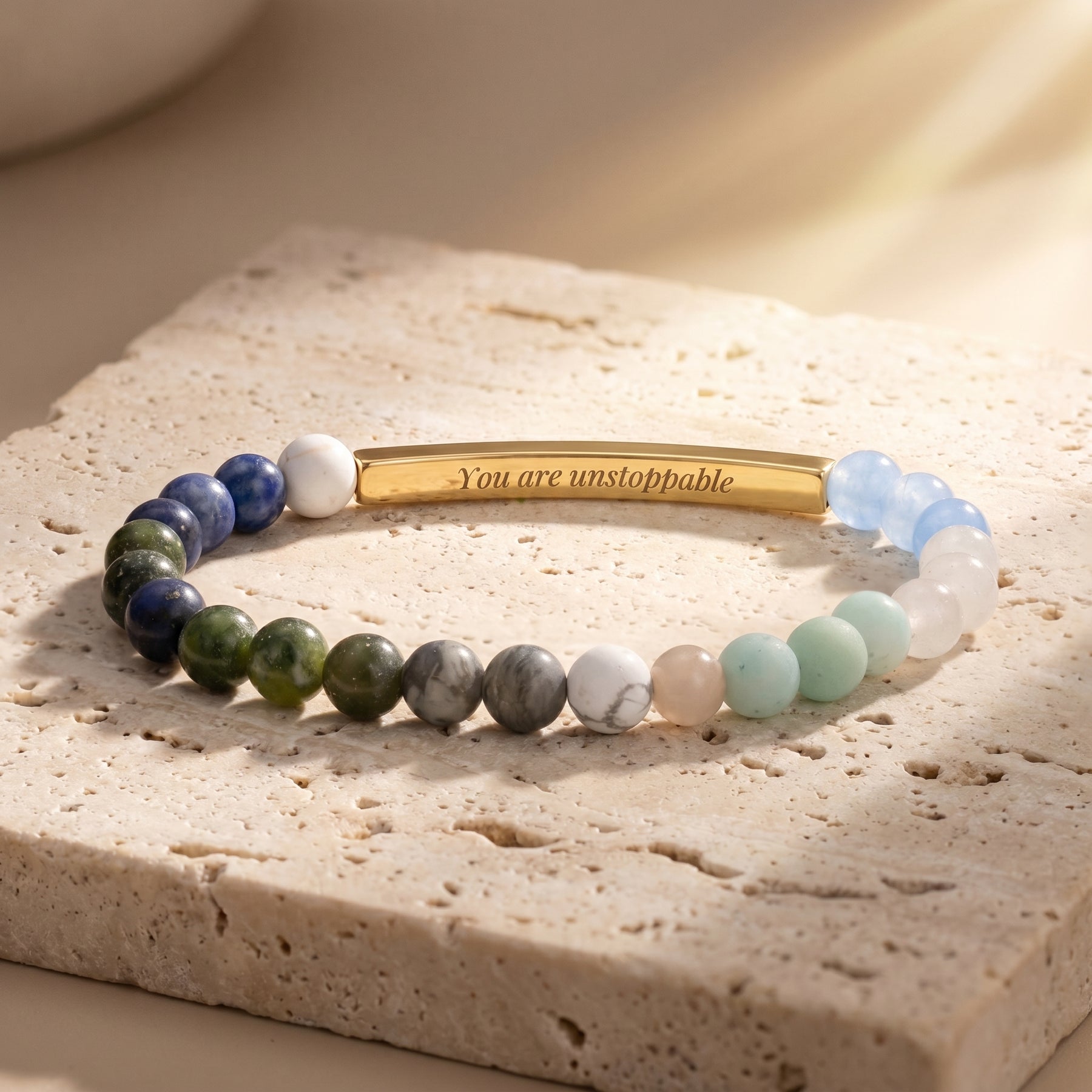 Secret Message Multicolor Stone Bracelet