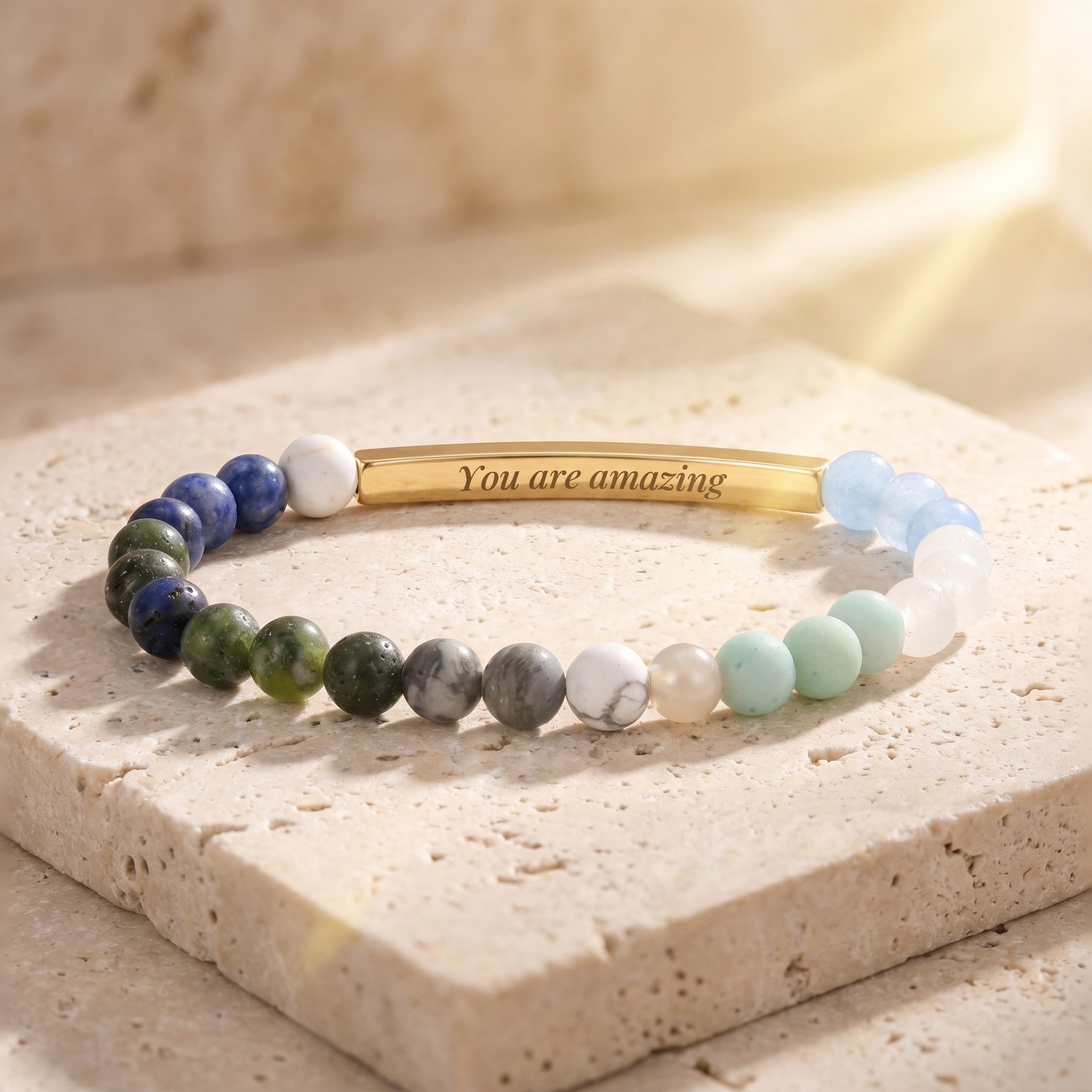 Secret Message Multicolor Stone Bracelet
