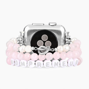 Mompreneur Rose Quartz Stretch Apple Watch Strap