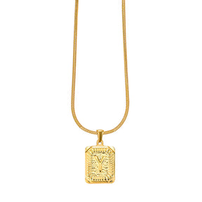 Golden Glow Initial Charm Necklace