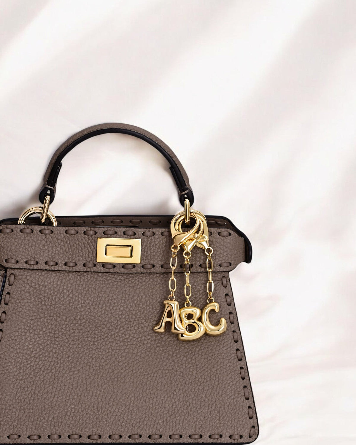 Bubble Letter Initial Keychain & Bag Charm