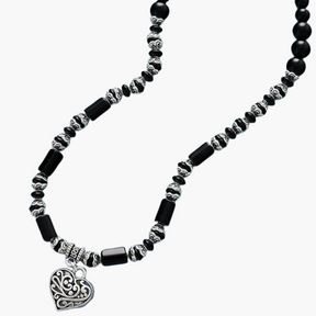 Midnight Charm Heart Pendant Necklace