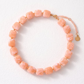 Chunky Square Bead Necklace Black