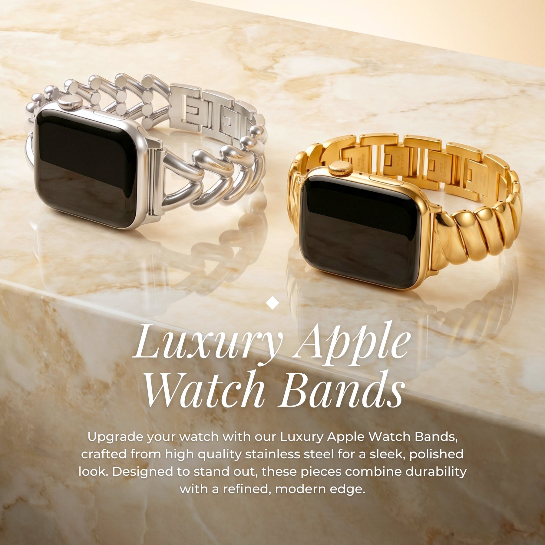 Platinum Braid Luxury Apple Watch Strap