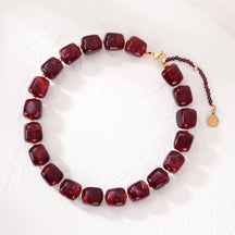 Chunky Square Bead Necklace Rainbow