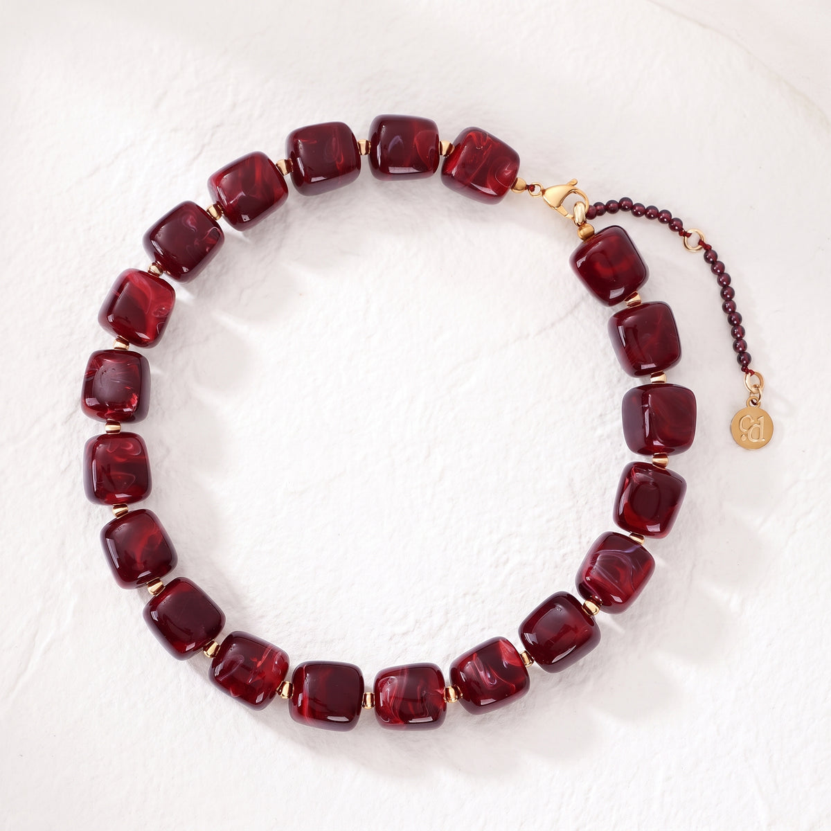 Chunky Square Bead Necklace Black