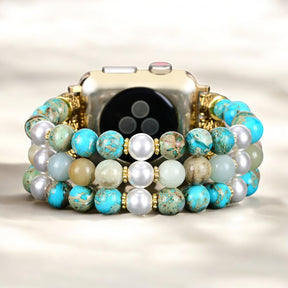 Ocean Breeze Jasper Stretch Watch Strap
