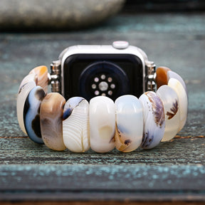 Ivory Dune Agate Stretch Apple Watch Strap