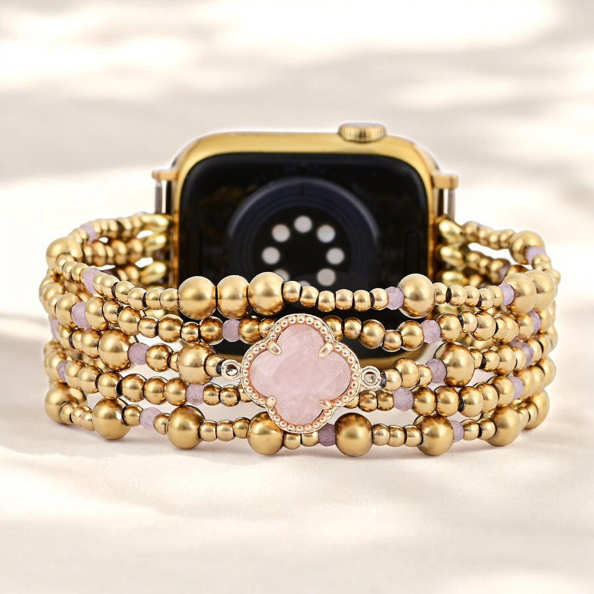 Enchanted Rose Quartz Elegance Stretch Apple Watch Strap