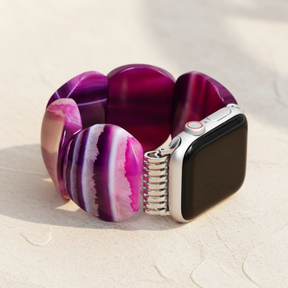Mystic Plum Agate Stretch Apple Watch Strap