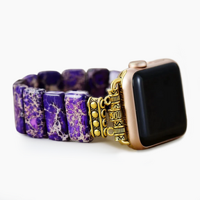 Indigo Tibetan Jasper Stretch Apple Watch Strap